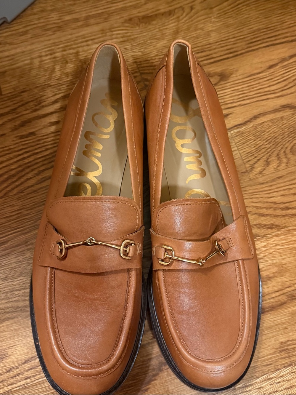 Sam Edelman Brown Leather Horsebit Loafers